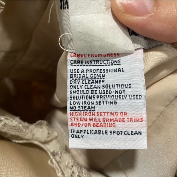 Vintage Jim Hjelm Champaign Long Satin and Lace Occasions Dress Gown Wedding - Picture 10 of 10